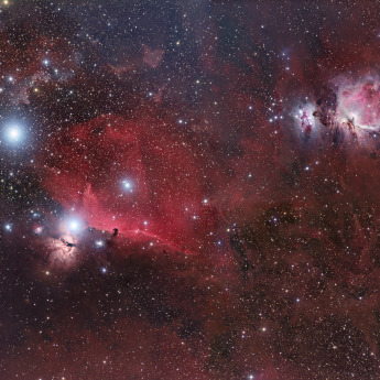 4 pane mosaic of the Orion Belt andSword region