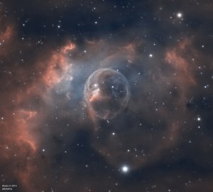 Telescope: TS115 Triplet APO Refractor. Mount: NEQ6 Pro II. Exposure: Ha 20x600s, OIII 20x600s
