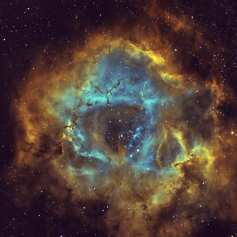 Caldwell 49 rosette nebula HST palette