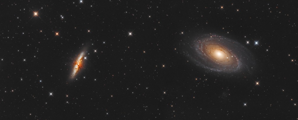 Captured with an Altair Astro 6"RC. 2 panel mosaic consisting of a total exposure time of 21.5 hous.