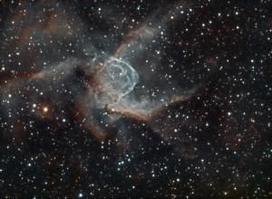MN190 telescope on EQ6/EQMOD, 7x1200s Ha and 3x1200s OIII, R=Ha, G=40%Ha+60%OIII, B=OIII