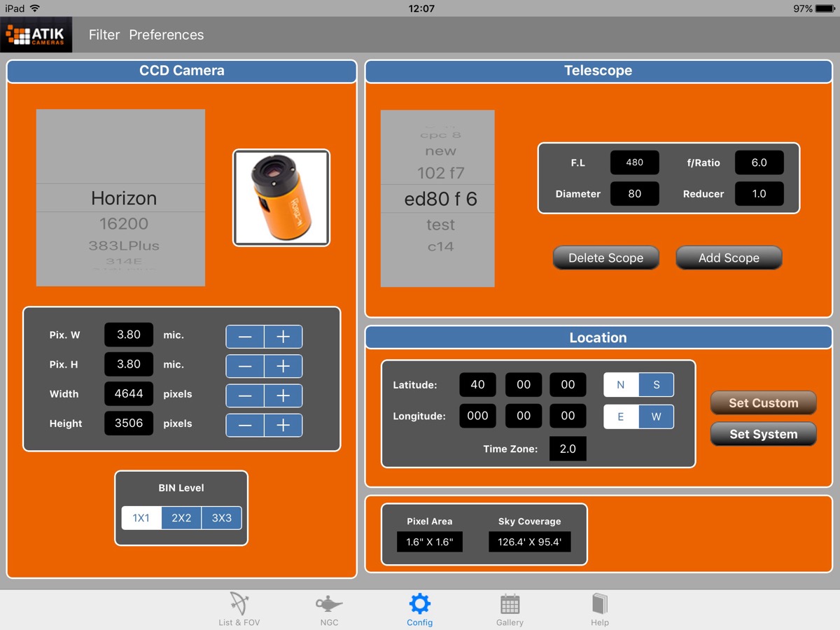 Update to Field of View App Atik Cameras
