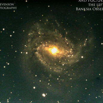 Messier 83 Galaxy with smaller galaxies PGC 48132 & PGC 724525