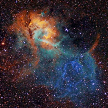 The Lion Nebula (Sh2-132) in Hubble Palette