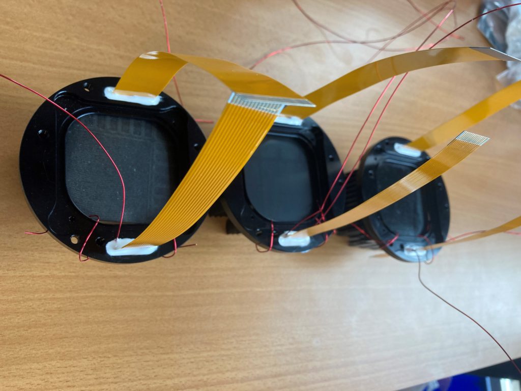 Apx 60 flat cables in place